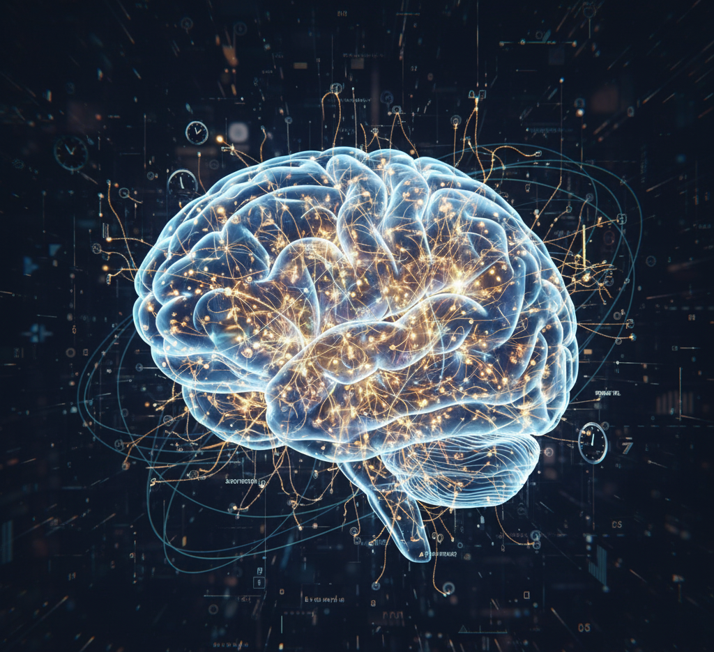 Visual showing enhanced neural connectivity from intermittent fasting.